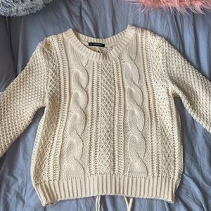 SHEIN cable knit sweater in cream